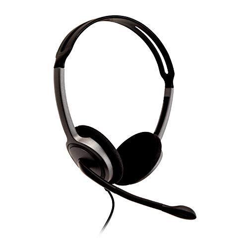 V7 HA212 Lightweight Stereo Headset with Microphone - Black and Grey