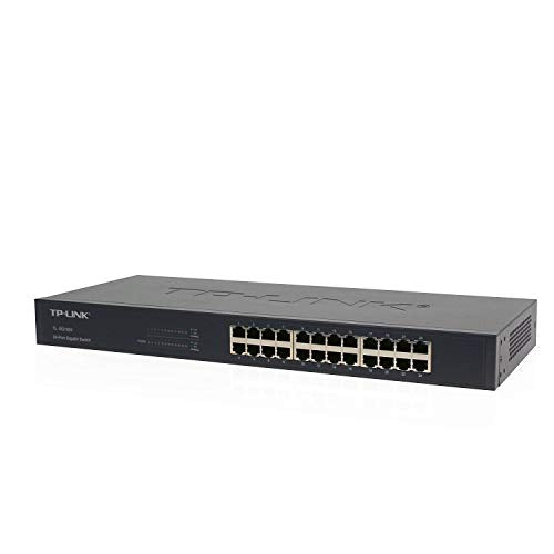 TP-Link 24 Port Gigabit Ethernet Switch | Plug and Play | Sturdy Metal w/Shielded Ports | Rackmount | Fanless | Limited Lifetime Protection | Unmanaged (TL-SG1024),BLACK