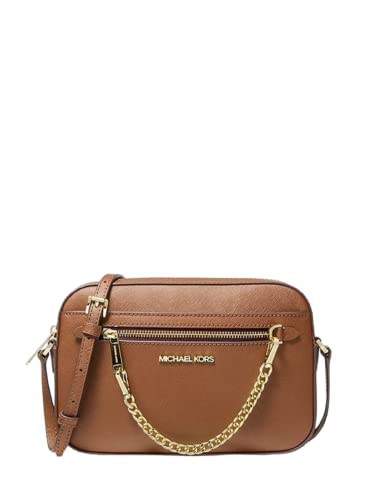 Michael Kors Jet Set Large Leather Crossbody Bag (Luggage)