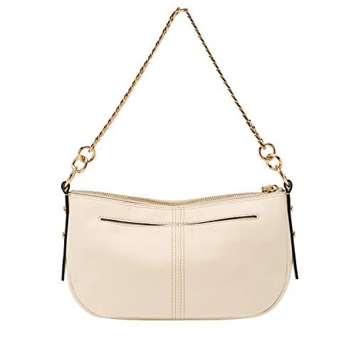 Fossil Women's Jolie Eco Leather Small Shoulder Bag Purse Handbag, Bone w/ Chain (Model: ZB1877105)