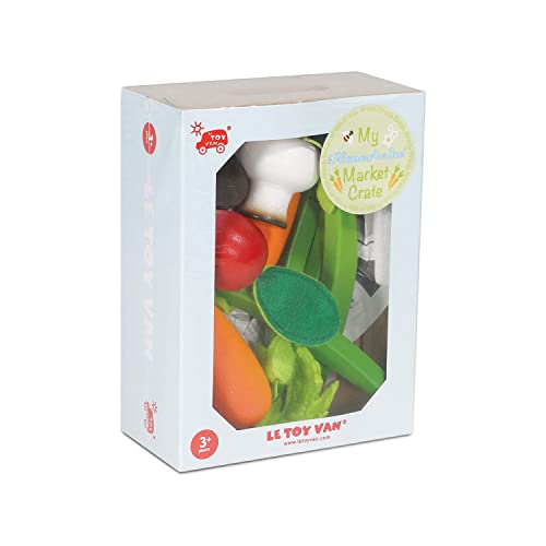 Le Toy Van Honeybake Collection Vegetables '5 A Day' Crate Set Premium Wooden Toys for Kids Ages 3 Years and Up