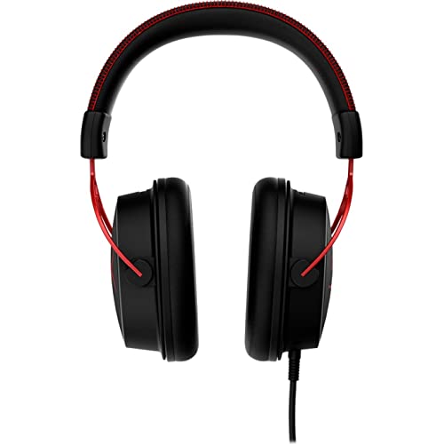 HyperX Cloud Alpha - Gaming Headset, Dual Chamber Drivers, Legendary Comfort, Aluminum Frame, Detachable Microphone, Works on PC, PS4, PS5, Xbox One/ Series X|S, Nintendo Switch and Mobile – Red