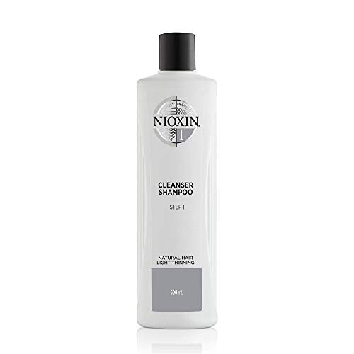 Nioxin System 1 Scalp Cleansing Shampoo with Peppermint Oil, Treats Dry and Sensitive Scalp, Dandruff Relief and Anti-Hair Breakage, For Natural Hair with Light Thinning, 16.9 fl oz