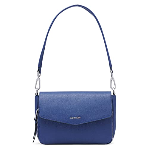 Calvin Klein Ava Novelty Demi Shoulder Bag, Medieval Blue Textured