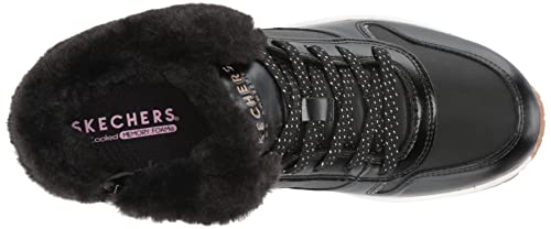 Skechers Kids Girls Street Uno-Cozy On Air Sneaker, Black/Rose Gold, 2.5 Little Kid