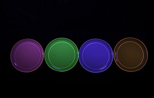 Party Essentials Hard Plastic 6-Inch Round Party/Dessert Plates, Assorted Neon, 40-Count