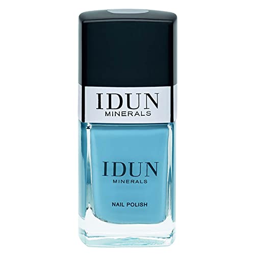 IDUN Minerals Nail Polish - Infused With Vitamins And Sweet Almond Oil - Prevents Cracking And Protects Nails - Even Lacquered Result - Azurit - 0.37 Oz, Turquoise, (I0108545)