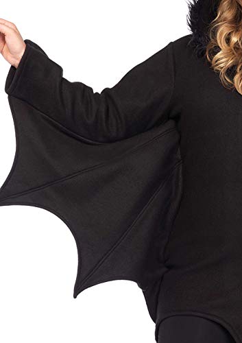 Leg Avenue womens Cozy Bat Hooded Fleece dress - Cute Winged Halloween for women Adult Sized Costumes, Black, 3X 4X US