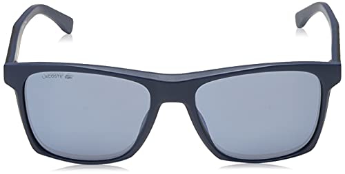 Lacoste Men's L900S Rectangular Sunglasses, Blue Matte/Blue Flash, 56 mm