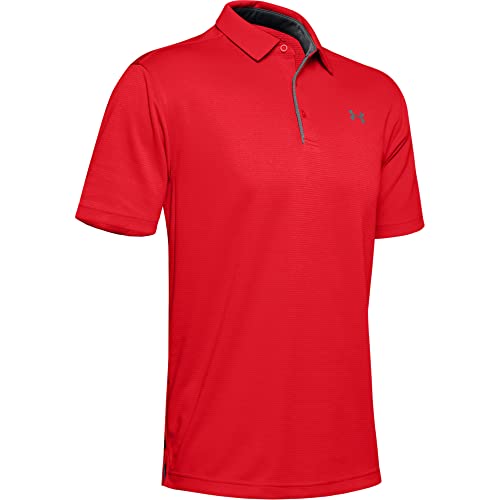 Under Armour Men's Tech Golf Polo , Red (600)/Graphite , Medium