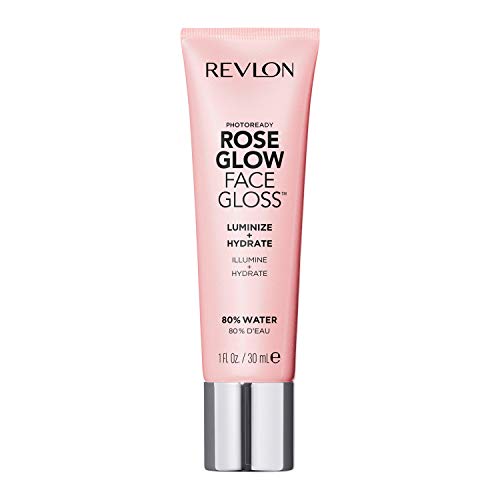 Face Primer by Revlon, PhotoReady Face Gloss Rose Glow, Face Makeup for All Skin Types, Hydrates, Illuminates and Moisturizes, Infused with Glycerin and Olive Oil Extract, 80% Water, 1 Fl Oz