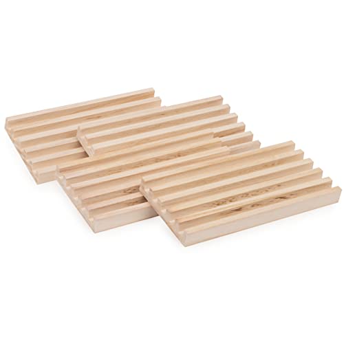 Wood Domino Racks, Set of 4 Trays for Mexican Train and Other Dominoes Games, for Families and Kids Ages 8 and up