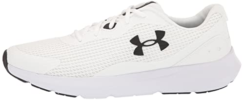 Under Armour Men's Surge 3 Road Running Shoe, White (100)/Black, 7
