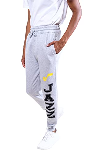 Ultra Game NBA Men's Soft Team Jogger Sweatpants, Heather Gray, Small
