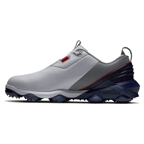 FootJoy Men's Tour Alpha Golf Shoe, White/Navy/Grey, 11