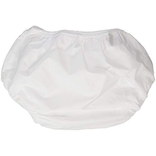 Dappi Waterproof 100% Nylon Diaper Pants, White, Large (Pack of 2)