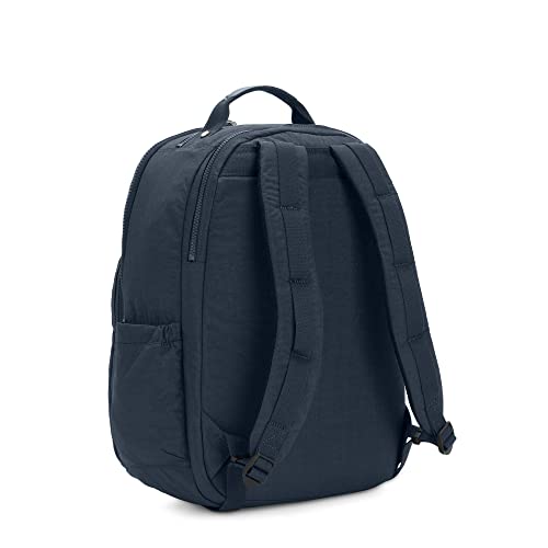 Kipling Women's Seoul Extra Large 17” Device Backpack, Durable, Roomy with Padded Shoulder Straps, School Bag, True Blue Tonal 2, 13.5' L x 18.25' H x 7.75' D
