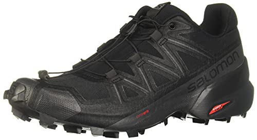 7.5 Salomon Speedcross 5 Trail Running Shoes for Women, Black/Black/Phantom