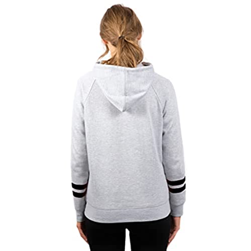 Ultra Game NBA Brooklyn Nets Womens Soft Fleece Pullover Hoodie Sweatshirt With Varsity Stripe, Heather Gray, X-Large