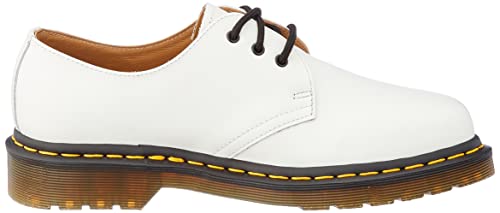 Dr. Martens Unisex 1461 Quad Oxford, White Polished Smooth, 7 US Men