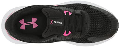 Under Armour Women's Surge 3 Running Shoe, (004) Black/Black/Rebel Pink, 6.5