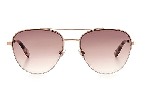 Fossil Women's Female Sunglass Style FOS 2106/G/S Aviator, Red Gold, 54mm, 17mm