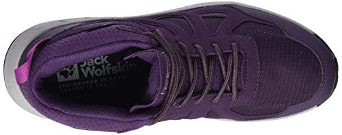 Jack Wolfskin Women's Woodland 2 Texapore MID W Hiking Shoe, Purple/Phantom, 10 Wide