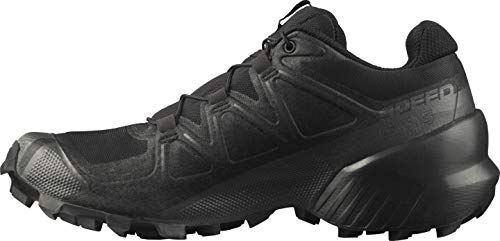 7.5 Salomon Speedcross 5 Trail Running Shoes for Women, Black/Black/Phantom