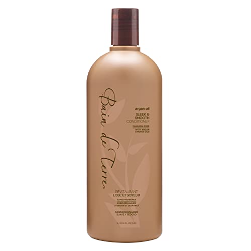 Bain de Terre Sleek and Smooth Conditioner | Argan Oil | Unruly Hair | Paraben Free | Color-Safe | 33.8 Fl Oz