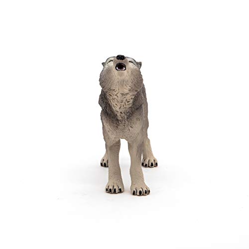 Papo -Hand-Painted - Figurine -Wild Animal Kingdom - Howling Wolf -50171 -Collectible - for Children - Suitable for Boys and Girls- from 3 Years Old