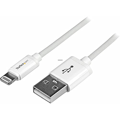 StarTech.com 1m (3ft) White Apple 8-pin Lightning Connector to USB Cable for iPhone / iPod / iPad - Charge and Sync Cable - 1 meter (USBLT1MW)
