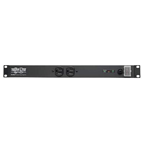 Tripp Lite 12 Outlet Isobar Rackmount PDU, 15A Surge Protected Power Strip, 15ft Cord, 5-15P, and $25K INSURANCE (ISOBAR12ULTRA), Grey