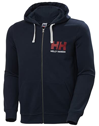 Helly Hansen Men's Standard HH Logo Full Zip Hoodie, 597 Navy, Small