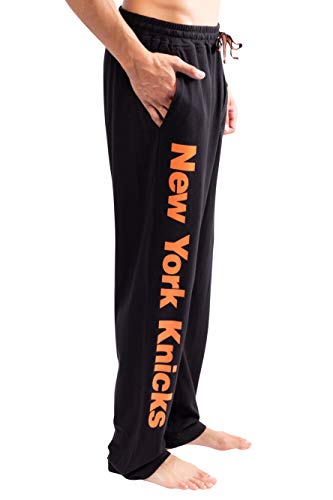 Ultra Game NBA New York Knicks Mens 2 Piece Super Soft Tee Shirt and Lounge Pants Set, Black, Small