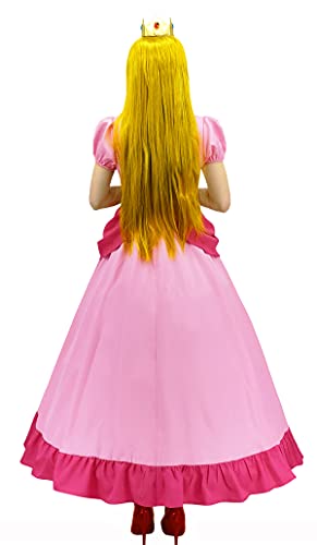Super Brothers Princess Peach Costume For Women Halloween Cosplay Dress Womens-Medium
