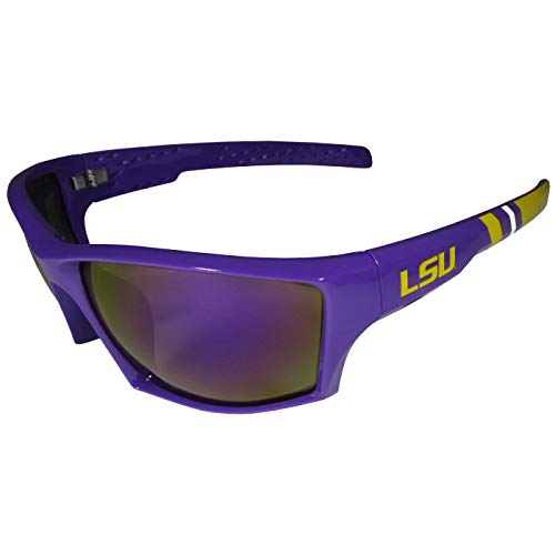 Siskiyou Sports NCAA LSU Tigers Unisex Edge Wrap Sunglass and Case Set, Team Colors, One Size