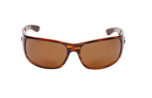 Guideline Eyegear Wake Polarized Bifocal Sunglass with Freestone Brown Lens, Shiny Tiger Tortoise Frame (+2.00)