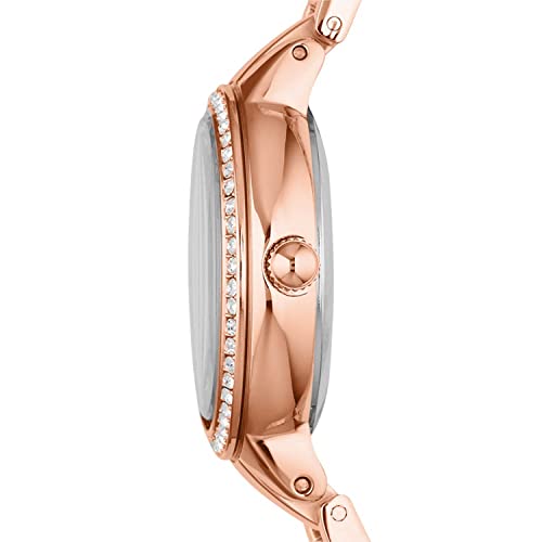 Fossil Women's Virginia Quartz Stainless Steel Three-Hand Watch, Color: Rose Gold Glitz (Model: ES3284)