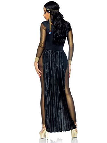 Leg Avenue S 3 Piece Nile Queen Catsuit Costume Set-Sexy Egyptian Halloween Dress Bodysuit with Headpiece for Women, Gold/Black, Small