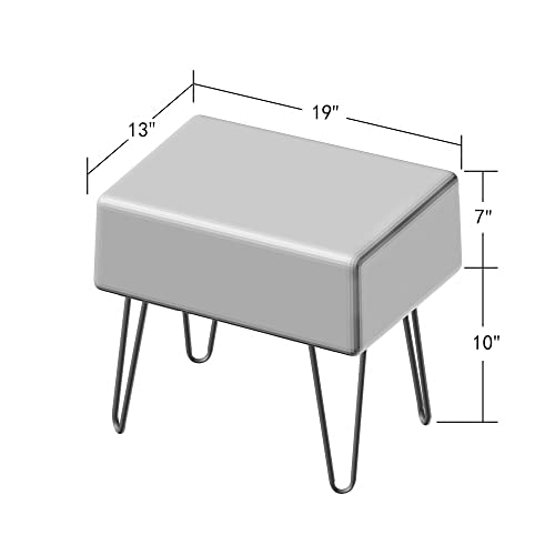 Home Soft Things Super Mink Faux Fur Pink Ottoman Bench, 19' x 13' x 17', Rose Smoke, Living Room Foot Rest Stool Entryway Makeup Bench End of Bed Bedroom Home Decor Chair for Sitting