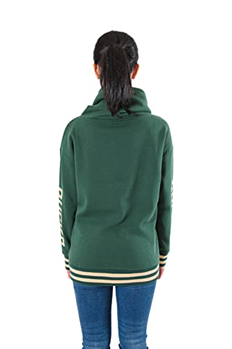 Ultra Game NBA Milwaukee Bucks Womens Quarter Zip Fleece Pullover Sweatshirt with Zipper, Team Color, Medium