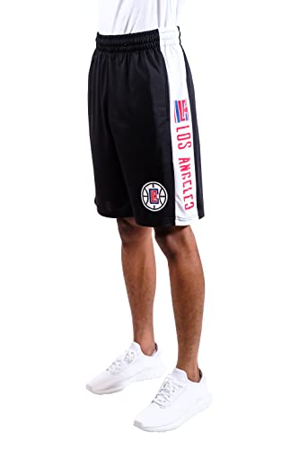 Ultra Game NBA Los Angeles Clippers Mens Mesh Basketball Shorts, Black, XX-Large