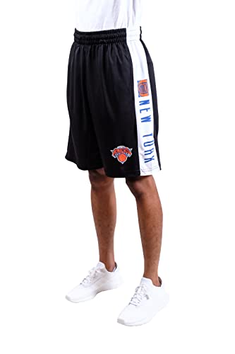 Ultra Game NBA New York Knicks Mens Mesh Basketball Shorts, Black, Large