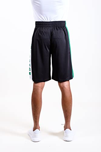 Ultra Game NBA Boston Celtics Mens Mesh Basketball Shorts, Black, Large