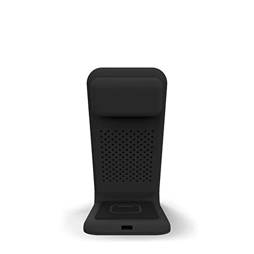 STM ChargeTree Swing - 3-in-1 Wireless Charging Station for iPhone/Samsung/Android (15W/7.5W), AirPods (5W), Apple Watch (3W) - Qi Certified Charging Stand - Black (stm-931-323Z-02)