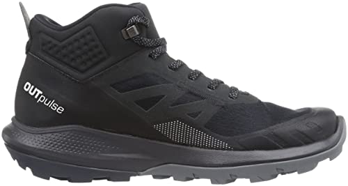 Salomon Men's OUTPULSE Mid Gore-Tex Hiking Boots for Men, Black/Ebony/Vanilla Ice, 11.5