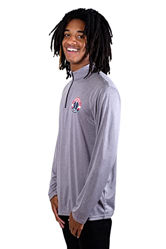 Ultra Game NBA Men's Quarter Zip Long Sleeve Pullover T-Shirt