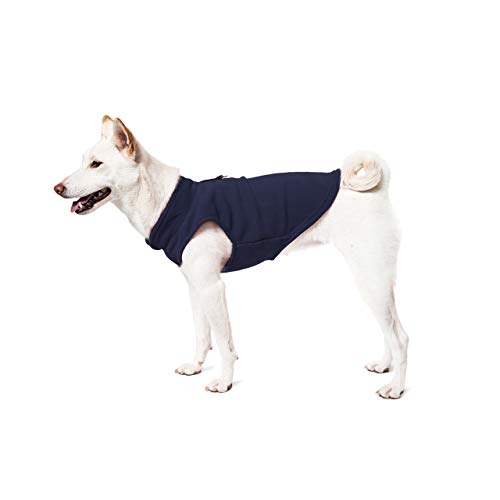 Gooby Fleece Vest Dog Sweater - Lavender, Medium - Warm Pullover Fleece Dog Jacket with O-Ring Leash - Winter Small Dog Sweater Coat - Cold Weather Dog Clothes for Small Dogs Boy or Girl