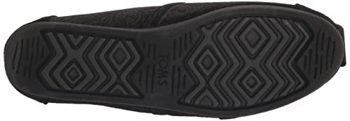TOMS Women's Alpargata Recycled Cotton Canvas” Loafer Flat, Black Floral, 7