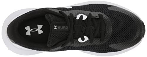 Under Armour Boy's Surge 3 Running Shoe, Black (001)/White, 6.5 Big Kid